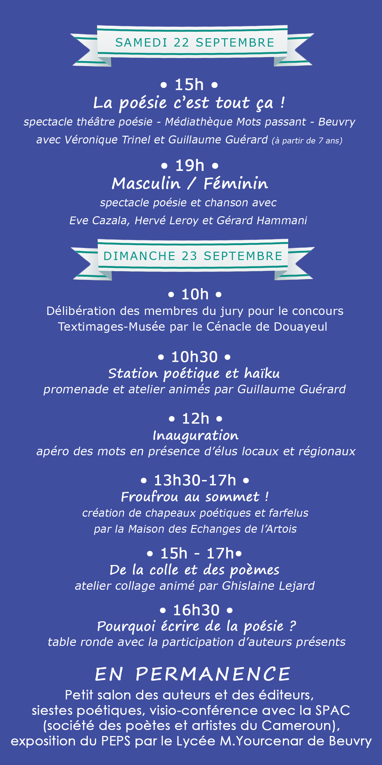 programme du Festival de poésie