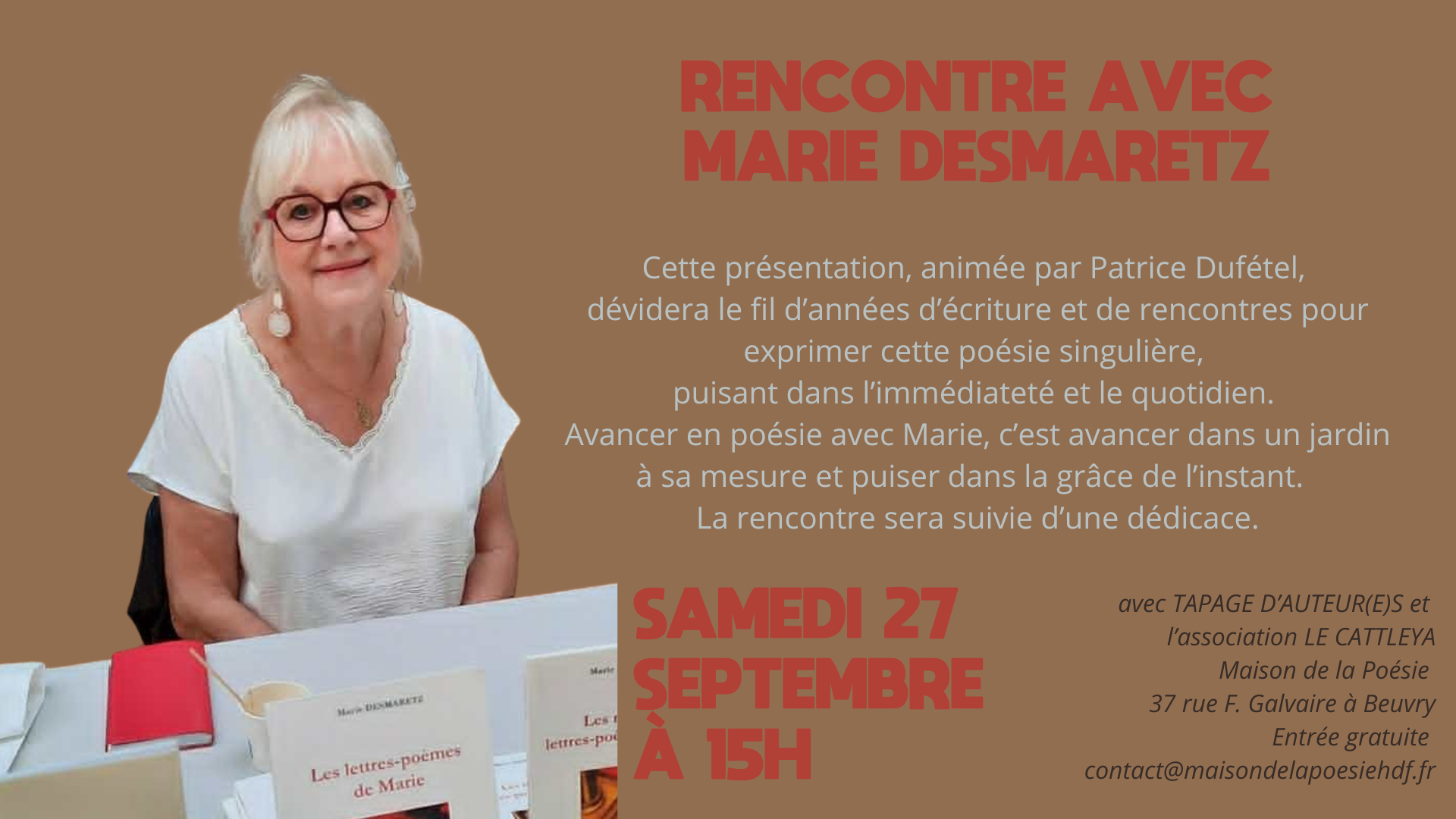 Septembre : Rencontre avec Marie Desmaretz